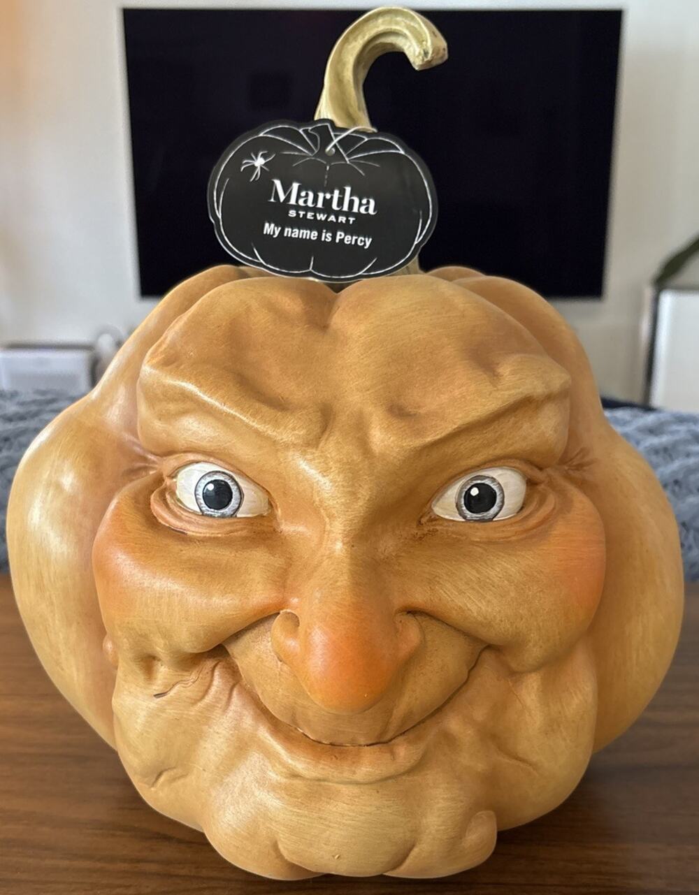 New Martha Stewart Pumpkin Funny Ugly Face Halloween Figure Jack O Lantern